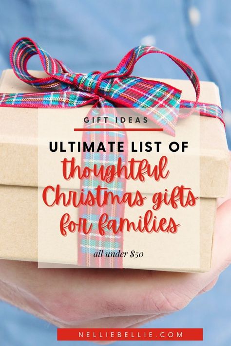 These are thoughtful and personal gift ideas my family would love to receive. Best of all is that they fall under $50. Most of them...well under that $50! #giftideas #families #inexpensive Christmas Present Ideas For Large Family, Gifts For Family Friends Christmas, Christmas Gift Baskets For Large Family, Christmas Ideas For Family Gifts, Holiday Gifts For Family, Small Christmas Gift Ideas For Family, Christmas Gift Hampers Ideas For Family, Christmas Gifts Family Diy, Personalized Gifts For Families