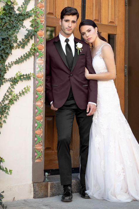 Sage Wedding Ideas, Blush Sage Wedding, Blush And Sage Wedding, Burgundy Tux, Maroon Tuxedo, White Tuxedo Wedding, Burgundy Tuxedo, Groom Wedding Attire, Sage Wedding