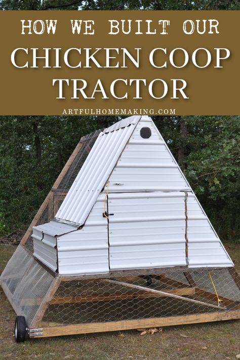 Chicken Coop In Orchard, Chicken Tractor Wheels Ideas, Laying Hens Coop Ideas, Mobile Chicken Coop Diy Tractors, Chicken Tractor For Laying Hens, Chicken Tractor A Frame, Mobile Chicken Tractor, Chicken Tractor Wheels, Chicken Tractor Diy