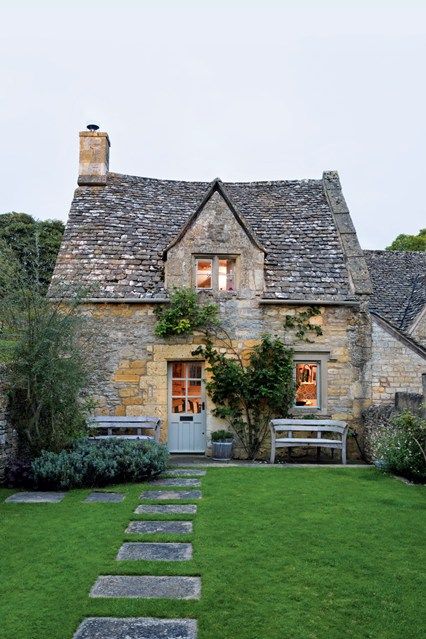 Discover the loveliest house exteriors from the archive on HOUSE - design, food and travel by House & Garden Cotswold Cottage, Cotswolds Cottage, Stone Cottages, Cozy Cottages, Dream Cottage, Stone Cottage, Cabins And Cottages, French Cottage, House And Garden