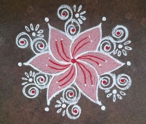 Drawing Rangoli, Very Easy Rangoli Designs, Rangoli Designs Photos, Rangoli Designs Simple Diwali, Rangoli Simple, Simple Kolam, Rangoli Side Designs, Simple Flower Design, Rangoli Designs Latest