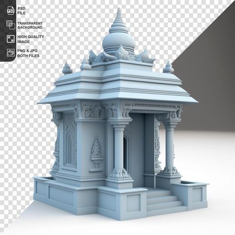 PSD the ancient temple in india | Premium Psd #Freepik #psd Unique Buildings Architecture, Archway Decor, Small House Design Philippines, House Structure Design, Home Screen Wallpaper Hd, Ganpati Decoration At Home, Front Wall Design, Indian Temple Architecture, Mandir Design