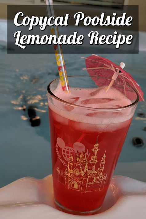 Copycat Disney's Poolside Lemonade • Dole Whip Wishes and Castle Dreams Adult Lemonade, Cherry Lemonade, Disney Desserts, Disney Recipes, Disney Treats, Caribbean Resort, Dole Whip, Lemonade Recipes, Alcohol Drink Recipes