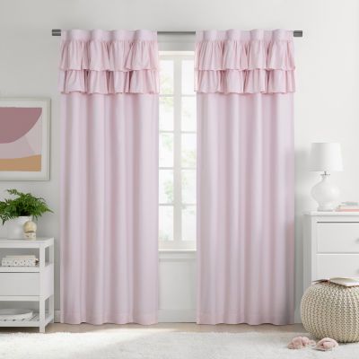 Pink And Blue Curtains, Light Pink Girls Room, Curtains Girls Bedroom, Light Pink Curtains, Girl Nursery Curtains, Pink Ruffle Curtains, Kids Window Treatments, Dorm Curtains, Girls Room Curtains