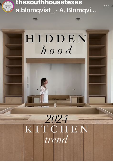 Hood In Kitchen, Kitchen Hood, Hidden Kitchen, Hidden Hood, Kitchen Hoods, Vent Hood, Kitchen Trends, In Kitchen, Wake Me Up