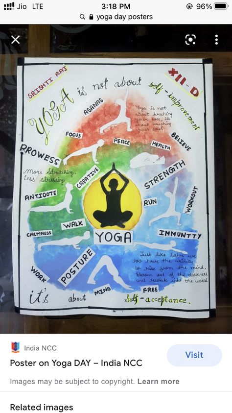 Yoga For Self And Society Poster, Yoga Project Ideas, Importance Of Yoga Poster, Yoga Day Posters Drawing Ideas, Yoga Day Bulletin Board Ideas, Creative Yoga Poster Design, Yoga Day Chart For School, Poster On Yoga Day, Yoga Day Board Decoration