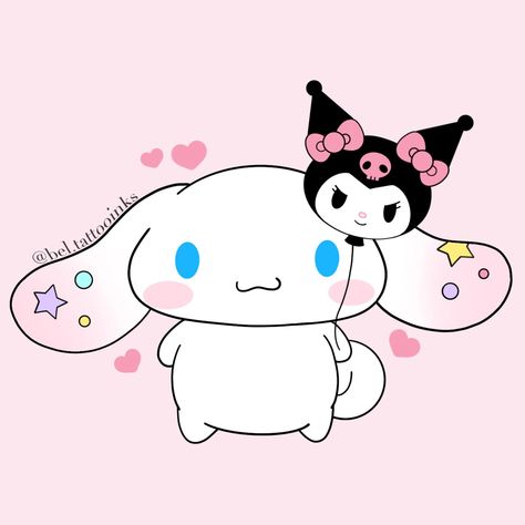 Cinnamon Roll And Kuromi, Cinamoroll And Kuromi, Cinnamoroll Tattoo, Cinnamoroll And Kuromi, Kuromi And Cinnamoroll, Drawing Pictures For Kids, Hello Kitty Videos, Cinnamoroll Kuromi, Cute Love Memes