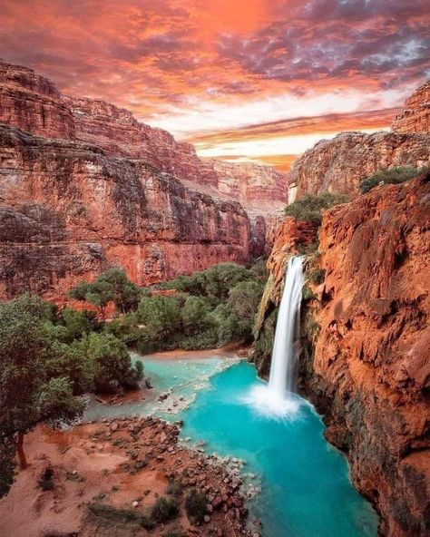 #havasu #falls #arizona #usa #travel Havasu Falls Arizona, Havasupai Falls, Native American Reservation, Havasu Falls, Mountain Travel, Arizona Travel, Fall Hiking, Destination Voyage, Vacation Places