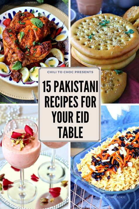 Bringing you 15 amazing Pakistani Eid recipes that are perfect for the Eid ul Fitr feast. From majestic mains to delicious sides to indulgent desserts, I've got you covered. Enjoy my collection of roghni naan, kabuli pulao, firni, seekh kabab and much more! Head over to chilitochoc.com Best Pakistani Food Recipes, Eid Party Food Ideas, Dinner Ideas Pakistani, Eid Dishes Ideas, Eid Recipes Pakistani, Eid Dinner Ideas, Eid Food Recipes, Eid Menu Ideas, Pakistani Dinner Ideas