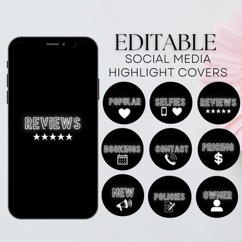 Cover art for Instagram Logos, Mua Instagram Highlight Covers, Price List Instagram Highlight Cover, Hair Page Highlight Covers, Policy Highlight Cover, Prices Highlight Cover, Policy Icon Instagram Highlight, Policies Instagram Highlight, Reviews Instagram Highlight