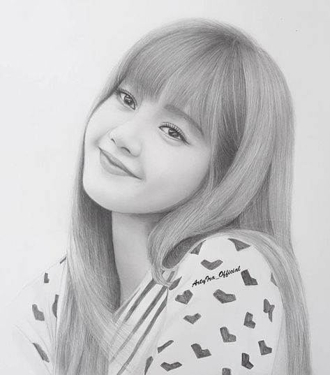 Drawing of BLACKPINK Lisa from Kpop group by ArtyIra_Official #blackpink #lisa #fanart #kpop #art Drawing Of Blackpink, Pink Drawing, Girl Drawing Easy, Pencil Drawings Of Girls, Easy Drawing Steps, Realistic Pencil Drawings, Cool Pencil Drawings, Beauty Art Drawings