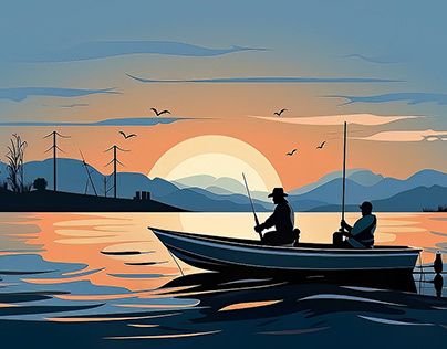 Check out new work on my @Behance profile: "A fishing boat silhouette in the water at sunset." http://be.net/gallery/175807733/A-fishing-boat-silhouette-in-the-water-at-sunset Fishing Boat Illustration, Fishing Drawing, Lake Illustration, Fishing Illustration, Boat Silhouette, Steampunk Shop, Boat Vector, Boat Illustration, Watercolour Cards