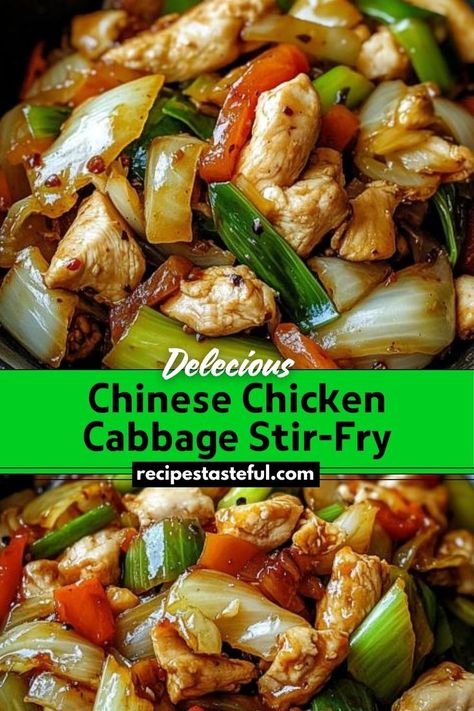 This Chinese Chicken Cabbage Stir-Fry is a quick and easy dish perfect for a weeknight dinner. Packed with tender chicken, crunchy cabbage, and a savory garlic butter sauce, it will satisfy your taste buds. Fried Cabbage With Chicken, Keto Chinese Chicken Cabbage Stir Fry, Keto Chicken Cabbage Recipes, Easy Chinese Chicken Recipes Simple, Chicken Low Main, Delicious Stir Fry Recipes, Chicken And Cabbage Stir Fry Recipes, Stove Top Cabbage Recipes, Stir Fried Chicken Recipe