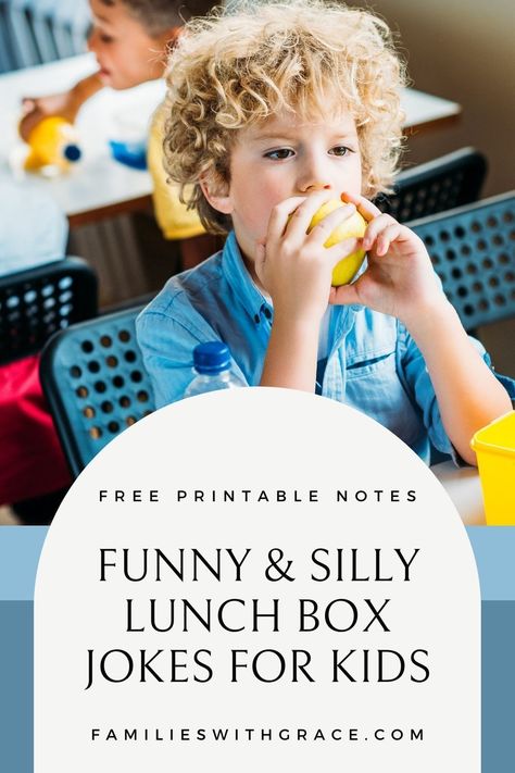 Don't miss these lunch box jokes for kids. There are lots of silly jokes along with a free printable of colorful notes you can send in their lunchbox! #LunchboxJokesForKids #JokesForKids #Lunchbox #LunchboxNotes #FreePrintable Preschool Lunch Box Notes, Lunch Box Jokes For Husband, Kindergarten Lunch Notes, Funny Lunch Box Notes For Kids, Lunch Box Messages For Kids, Lunchbox Jokes For Kids, Lunch Box Jokes For Kids, Funny Notes From Kids, Lunch Notes For Kids