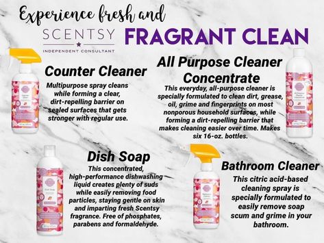 Scentsy Cleaning Products 2024, Scentsy Cleaning Products, Scentsy Clean, Scentsy Laundry, Party Schedule, Counter Cleaner, Scentsy Facebook Party, Scentsy Facebook, Scentsy Marketing