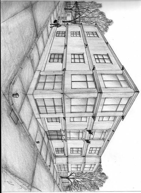 One Point Perspective Drawing Street, 2 Perspective Drawing, 2point Perspective Drawings, 1point Perspective Drawing, Perspective Architecture Drawing, Architecture Perspective Drawing, 3 Point Perspective Drawing, Two Point Perspective Drawing, Perspective Sketches