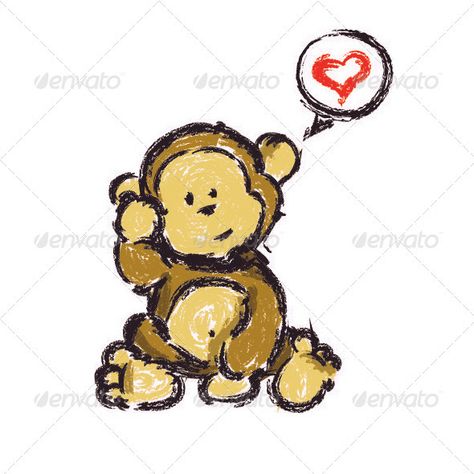 Love Monkey Drawing Cute Couple, Monkey Couple, Monkey Drawing, Monkey Love, 21st Bday Ideas, Shape Vector, Drawing Love, Couple Cute, Little Monkeys