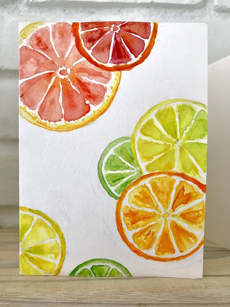 Fruit Art Drawings, Drawing Scenery, Fruits Drawing, Watercolor Paintings For Beginners, Simple Canvas Paintings, Watercolor Fruit, Colour Painting, Watercolor Paintings Easy, Seni Cat Air