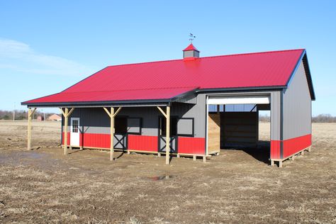 https://flic.kr/p/2ifUpm7 | Pole Barn - Horse Barn 2 Stall Horse Barn, 4 Stall Horse Barn Plans, Small Animal Barn, Small Horse Barn Plans, Simple Horse Barns, Show Cattle Barn, Diy Pole Barn, Small Horse Barn, Pole Barn Plans