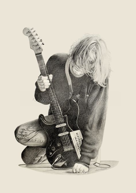 Kurt Contain Drawing, Kurt Cobain Art Drawing, Kurt Drawing, Nirvana Tattoo Kurt Cobain, Kurt Cobain Drawing Sketch, Kurt Cobain Tattoo Ideas, Kurt Cobain Fanart, Kurt Cobain Drawing, Nirvana Drawing