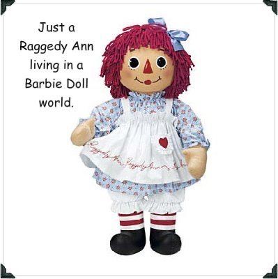 Raggedy Ann, Red, Hair, White