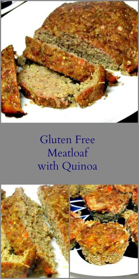 Make a gluten free meatloaf with quinoa and vegetables, for a moist and tender version of this classic, with a wonderful flavor. Turkey Quinoa Meatloaf, Quinoa And Vegetables, Quinoa Meatloaf, December Recipes, Grain Dishes, Aip Meals, Gluten Free Meatloaf, Beef Entrees, Gf Food