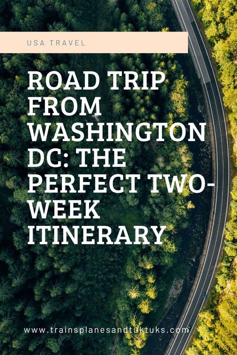 The PERFECT two-week road trip from Washington DC: Itinerary and tips Washington Dc Road Trip, Washington Dc Itinerary, Usa Road Trips, Usa Destinations, Road Trip Routes, Perfect Road Trip, Road Trip Packing, Dc Travel, Road Trip Destinations