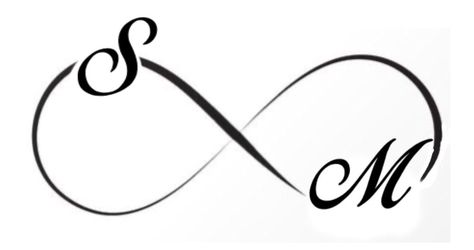 M And D Tattoo, Infinite Sign Tattoo, M And S Tattoo, S M Initials, S And M Tattoo, M Name Tattoo, Infinity Tattoo With Initials, M Tattoo Design, Sm Tattoo