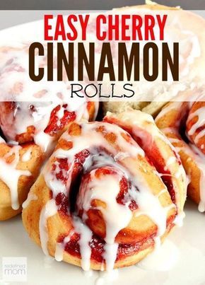 Cherry Cinnamon Rolls, Sweet Roll Recipe, Cinnamon Roll Recipe, Breakfast Rolls, Breakfast Sweets, Cherry Recipes, Baked Spaghetti, Cinnamon Rolls Homemade, What's For Breakfast