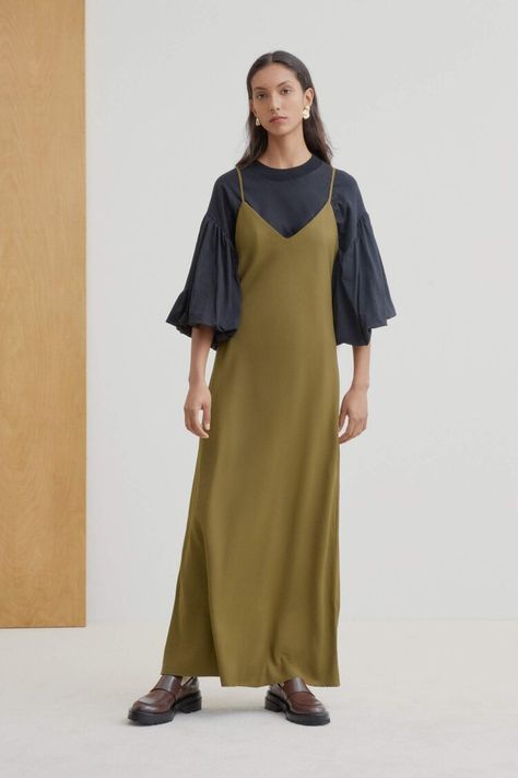 Where To Shop Ethical Fashion Online in Australia | Ethical Clothing Stores — FUTURE KING & QUEEN Long Slip Dress, Long Slip, Vegan Fashion, Khaki Dress, Ethical Clothing, Fashion Line, Contemporary Fashion, Ethical Fashion, Boutique Clothing