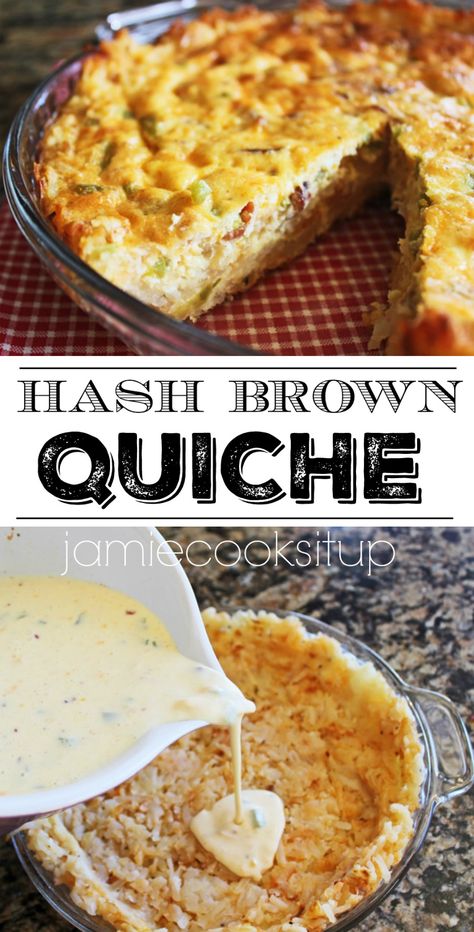 Brunch Quiche Recipes, Hash Brown Quiche, Hashbrown Quiche, Best Quiche Recipes, Brunch Quiche, Ham And Cheese Quiche, Breakfast Quiche Recipes, Food Holidays, Quiche Recipes Easy