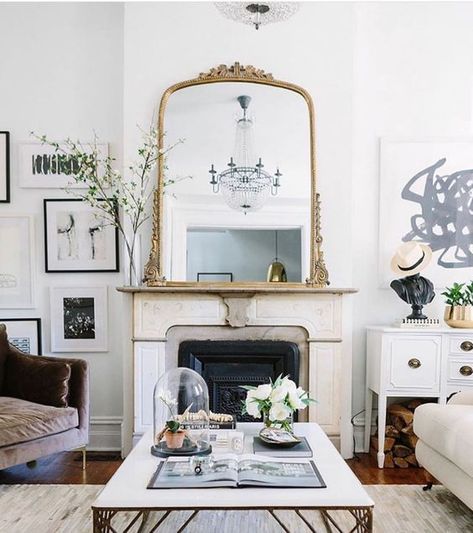 Large Mirror Over Fireplace, Gold Mirror Living Room, Anthropologie Primrose Mirror, Mirror Over Fireplace, Mirror Above Fireplace, Primrose Mirror, Anthropologie Mirror, Mantle Mirror, Fireplace Mirror