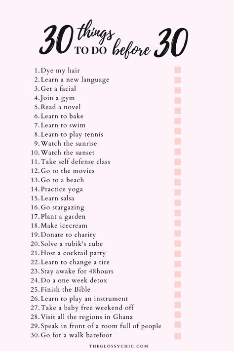 30 things to do before 30 30 Days Of New Things To Try, Things I’ve Done List, New Things To Learn List, 2023 Things To Do, Things To Do Throughout The Day, Doing New Things, 8 Things To Do Before 8 Am, Things To Do Before Traveling, 35 Things To Do Before 35