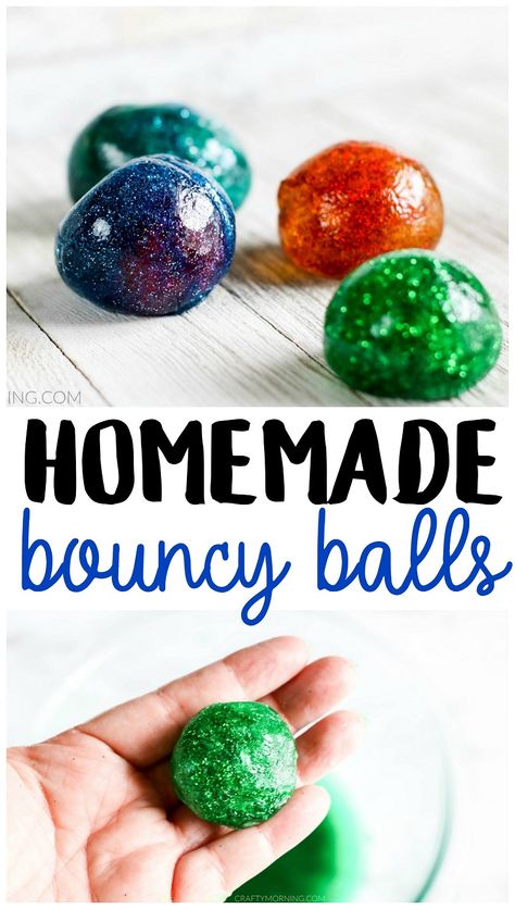 Bouncy Ball Recipe, Homemade Bouncy Balls, Bouncy Ball, Bouncy Balls, Diy Science, Science Activities For Kids, Learn Yoga, Balls Recipe, Kids Activity