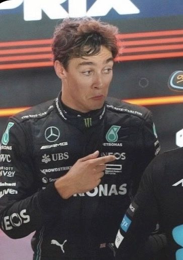 F1 Drivers Judging, Funny George Russell, George Russell Quotes, F1 Memeable Face, Formula 1 Funny Pictures, George Russell Meme Funny, Formula 1 Meme Funny, George Russell Funny, Max And Charles