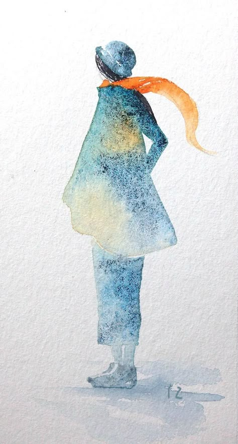 Watercolour Person, Pastel Illustration Art, Watercolor Clothes, Watercolour People, Figure Watercolor, Watercolor Figures, Watercolor Fashion Sketch, Watercolor Silhouette, 달력 디자인