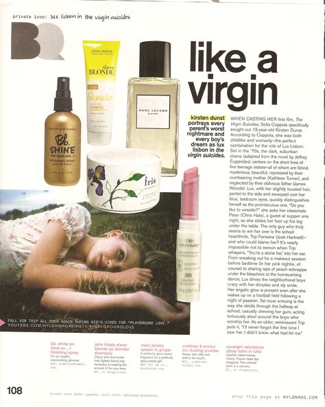 Deco Tv, Magazine Article, Magazine Spreads, John Frieda, Sofia Coppola, Bumble And Bumble, Kirsten Dunst, The Embrace, A Magazine