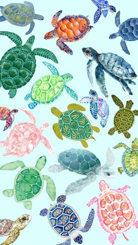 Sea Turtles Watercolor Background #summer#turtle#background#wallpaper#beach#ocean#iphonebackground#seaturtle#cute#watercolor#collage Turtle Collage, Sea Turtle Wallpaper, Turtle Background, Summer Prints Wallpaper, Beachy Wallpaper, Holiday Iphone Wallpaper, Turtle Wallpaper, Sea Turtle Watercolor, Watercolor Collage