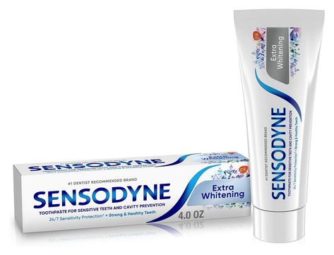 Sensodyne Toothpaste for Sensitive Teeth and Cavity Prevention Extra Whitening 120 ml Japanese Wardrobe, Healthy Tongue, Straighten Teeth, Best Whitening Toothpaste, Sensodyne Toothpaste, Antiseptic Mouthwash, Tooth Cavity, Strong Teeth, Teeth Whitening Toothpaste