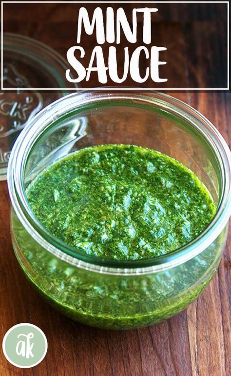 This mint sauce is fresh and bright and not at all like mint jelly — it tastes more like a salsa verde or a nut- and cheese-free pesto. It's the kind of sauce you'll end up drizzling all over your plate, dragging your spears of roasted asparagus through, and mopping up with your bread throughout your meal. #mint #sauce #fresh #bright #nigella Mint Jelly For Lamb, Lemon Ricotta Cheesecake, Lamb Roast Recipe, Ricotta Cheesecake, Homemade Pantry, Loin Chops, Greek Easter, Mint Sauce, Mint Recipes