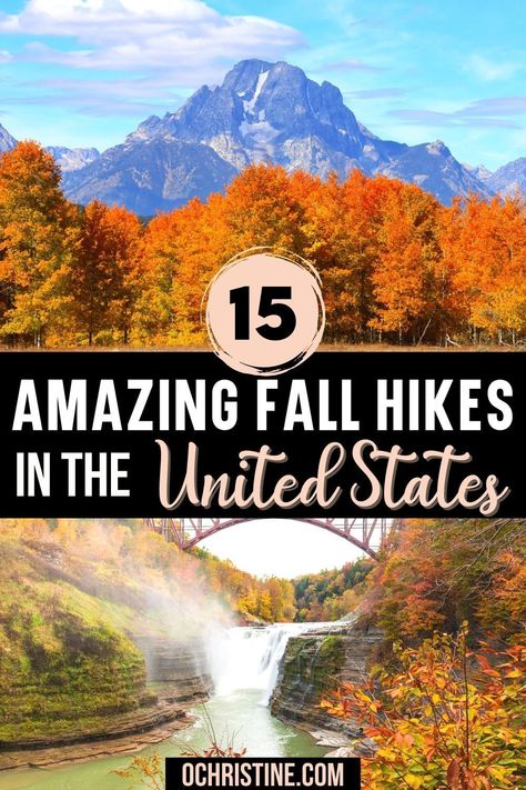 15 Amazing Fall Hikes in the United States. In search of beautiful hikes to explore across the United States during the fall? Whether you seek the best hikes for leaf peeping or want to take advantage of cooler temperatures in otherwise hot or crowded destinations, here are 15 scenic autumn hikes in the US you’ll definitely love. Autumn Hikes | Fall Hikes | Hiking Trips in the USA | Fall Hiking Destinations in the USA | Autumn Hiking Destinations in the US | USA Fall Hikes Travel | Hiking Usa, Fall Hike, Fall Hikes, Hiking Trips, Paris Tour, Travel America, Yoga Kurse, Love Autumn, Travel Bucket List Usa