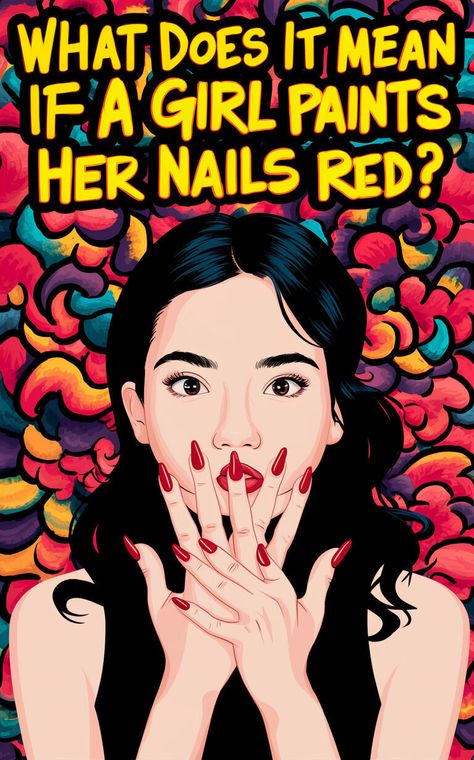 🔴💅 Find out the hidden meaning behind a girl painting her nails red! 💋❤️ #nailart #rednails #girlcode Red Nail Theory Explained, Red Nail Polish Aesthetic, Nail Color Meaning, Red Nails Outfit, A Girl Painting, Red Nail Theory, Red Toenails, Red Meaning, Girl Painting