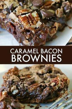 Unique Bacon Recipes, Bacon Dessert Recipes, Caramel Bacon, Bacon Brownies, Bacon Desserts, Brownies Caramel, Bacon Treats, Bacon Recipes For Dinner, Desserts Cheesecake