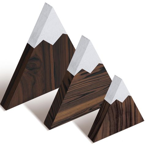 PRICES MAY VARY. Farmhouse Mountain Nursery Decor: the package comes with 3 pieces of wooden adventure mountain table decor centerpieces in triangle shape, full of retro and farmhouse style, adding a splash of color to your home Size Details: wooden mountain decors for farmhouse are available in 3 sizes, namely about 6.61 x 7.01 inches/ 16.8 x 17.8 cm (H x W), 5.51 x 5.75 inches/ 14 x 14.6 cm (H x W), 4.53 x 4.53 inches/ 11.5 x 11.5 cm (H x W), the thickness of them is about 0.79 inches/ 2 cm; Y