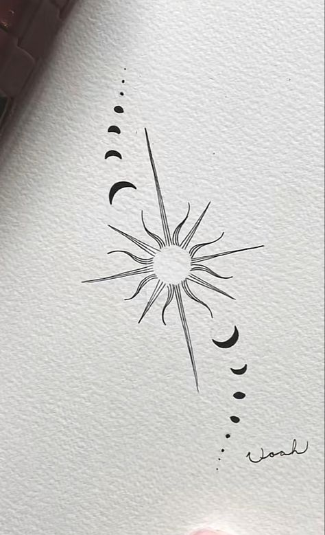 Sun Tattoo Designs, Boho Tattoos, Muster Tattoos, Spine Tattoos For Women, The Sun And Moon, Sun Tattoos, Spine Tattoos, Sun Tattoo, Subtle Tattoos