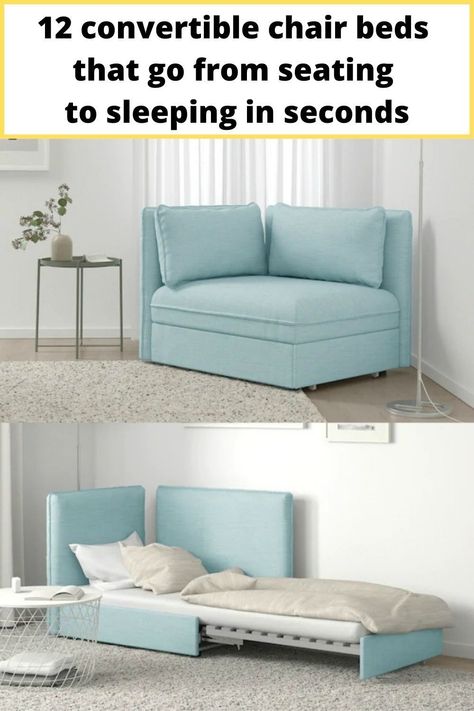 Convertible Chairs To Bed, Sleeping Chair Small Spaces, Sofa Bed Chair Bedroom, Chair That Becomes A Bed, Ikea Chair Bed, Sleeping Ideas For Small Spaces, Sleeper Chair Bed Office, Chair Converts To Twin Bed, Sleep Chair Beds