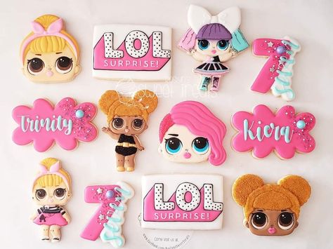 Lol Dolls Treats Ideas, Lol Cookies Birthday, Lol Cookies Decorated, Lol Doll Cookies, Lol Surprise Cookies, Lol Doll Cookies Decorated, Lol Cookies, Lol Surprise Dolls Cookies, Birthday Lol Surprise