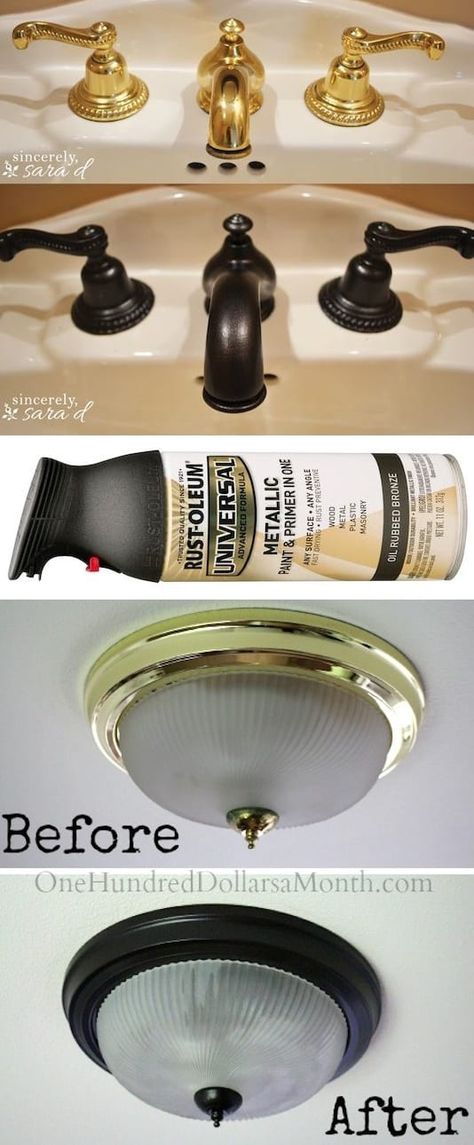 Diy Remodeling Ideas On A Budget, Brass Faucets, Brass Faucet, Rust Oleum, Diy Remodel, Selling Your House, Trendy Kitchen, Easy Home Decor, Decor Minimalist