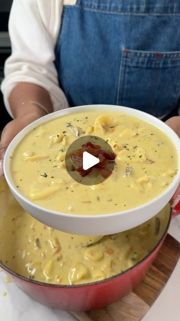 Toni Chapman on Instagram: "Well, it was an amazing Soup season, here’s my last soup video before we move to sandwiches 🤓This creamy, mushroom and tortellini soup is *CHEFS KISS* 😉😚 it has chicken, mushrooms, and base that is cozy, familiar and delicious! 🤤 #souptok #soupseason #soups" Miso Vegetable Soup, Thanksgiving Soups Recipes, Easy Soup Recipes Videos, Soups Videos, Purée Soups, Soup Recipes Videos, Soup For A Crowd, Tortellini Soup Recipes, Toni Chapman