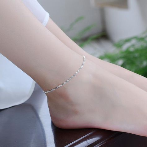 welcome to my store Elegant Anklet, Twisted Chain, Anklet Designs, Women Anklets, Sterling Silver Anklet, Coin Pendant Necklace, Chain Bracelets, Silver Anklets, Foot Jewelry